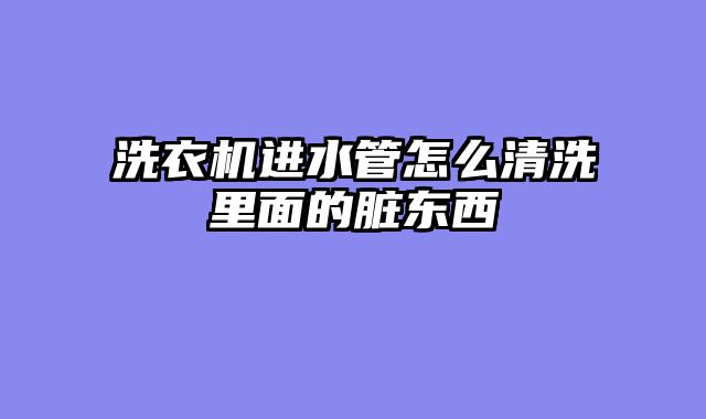 洗衣机进水管怎么清洗里面的脏东西