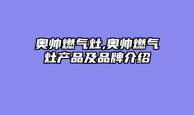 奥帅燃气灶,奥帅燃气灶产品及品牌介绍