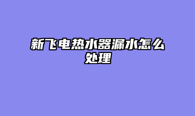 新飞电热水器漏水怎么处理