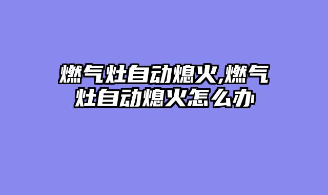 燃气灶自动熄火,燃气灶自动熄火怎么办