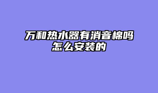 万和热水器有消音棉吗怎么安装的