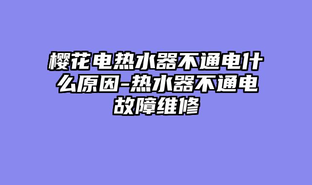 樱花电热水器不通电什么原因-热水器不通电故障维修