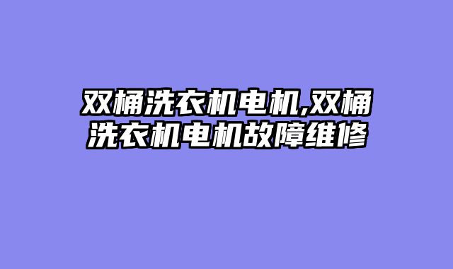 双桶洗衣机电机,双桶洗衣机电机故障维修