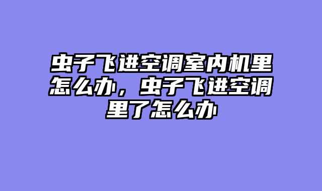 虫子飞进空调室内机里怎么办，虫子飞进空调里了怎么办