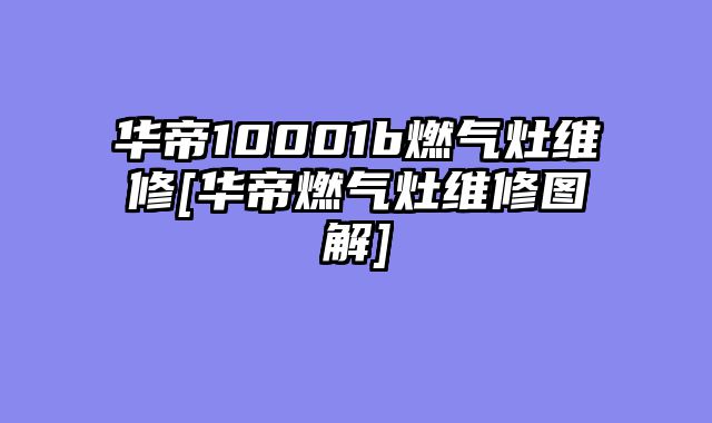 华帝10001b燃气灶维修[华帝燃气灶维修图解]