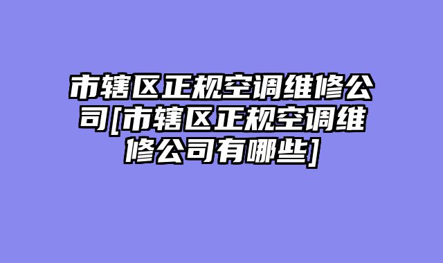 市辖区正规空调维修公司[市辖区正规空调维修公司有哪些]