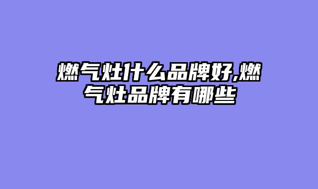 燃气灶什么品牌好,燃气灶品牌有哪些