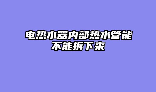 电热水器内部热水管能不能拆下来