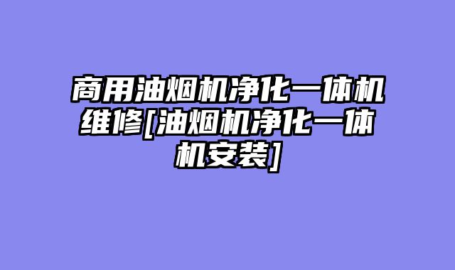 商用油烟机净化一体机维修[油烟机净化一体机安装]