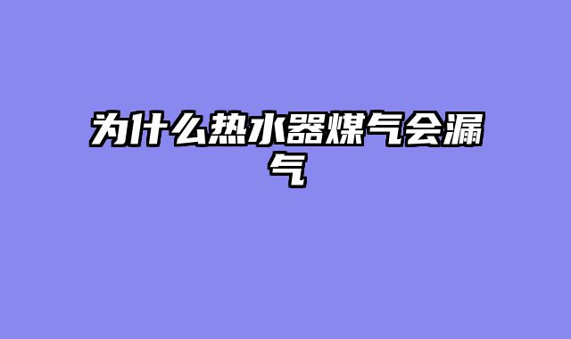 为什么热水器煤气会漏气