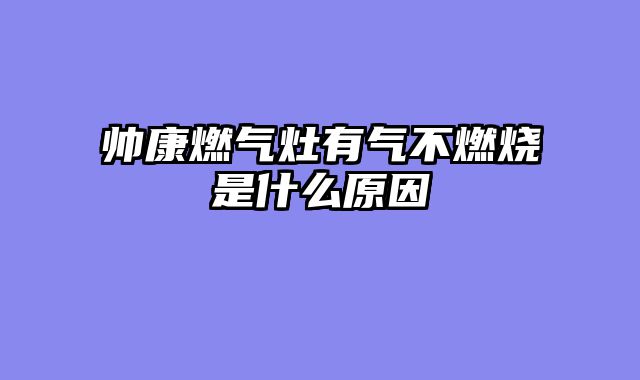 帅康燃气灶有气不燃烧是什么原因