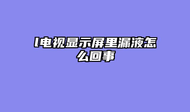 l电视显示屏里漏液怎么回事