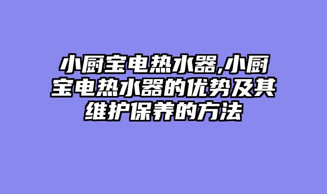 小厨宝电热水器,小厨宝电热水器的优势及其维护保养的方法