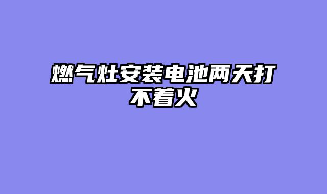 燃气灶安装电池两天打不着火
