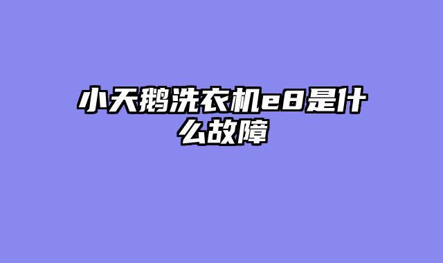 小天鹅洗衣机e8是什么故障
