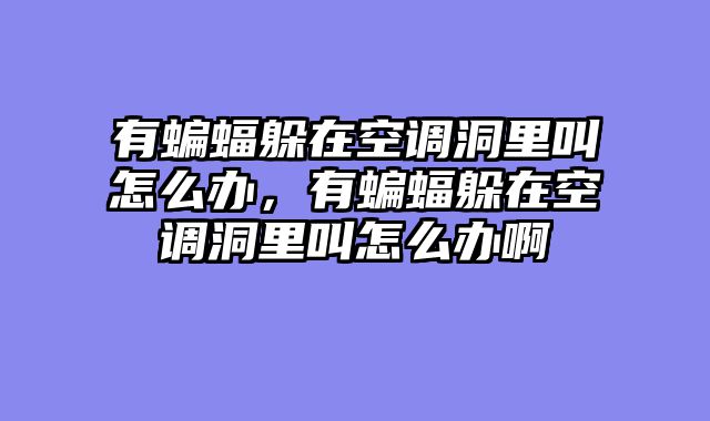 有蝙蝠躲在空调洞里叫怎么办，有蝙蝠躲在空调洞里叫怎么办啊