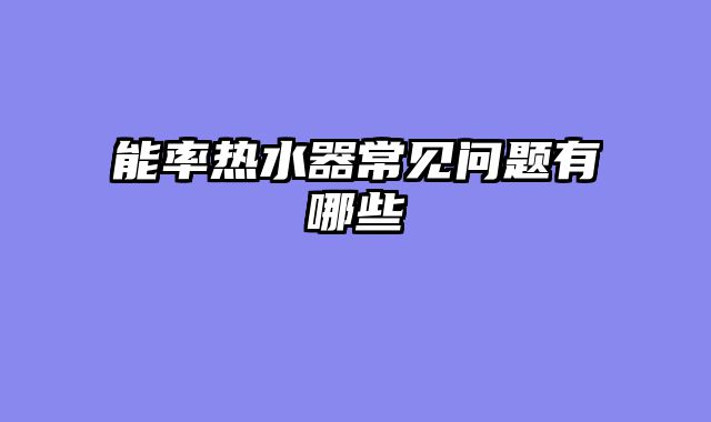 能率热水器常见问题有哪些