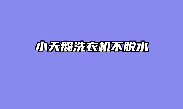 小天鹅洗衣机不脱水