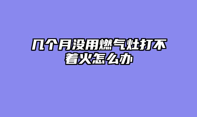几个月没用燃气灶打不着火怎么办