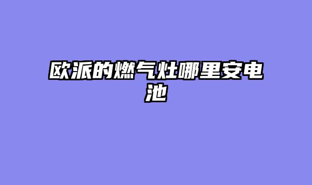 欧派的燃气灶哪里安电池