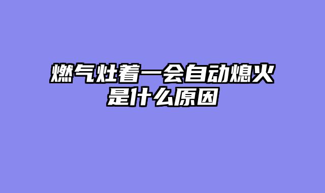 燃气灶着一会自动熄火是什么原因
