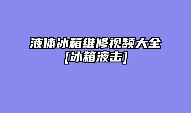 液体冰箱维修视频大全[冰箱液击]