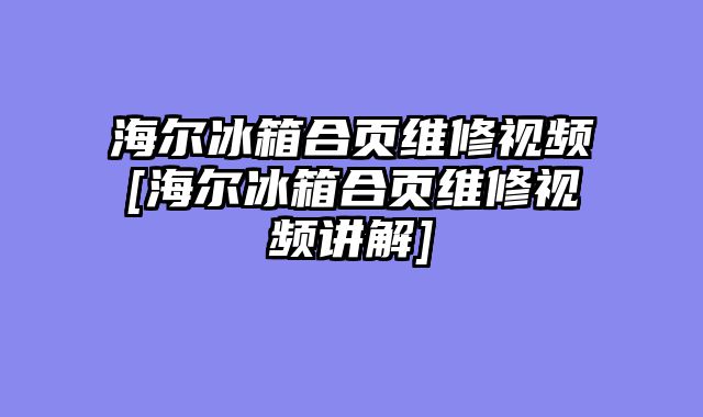 海尔冰箱合页维修视频[海尔冰箱合页维修视频讲解]