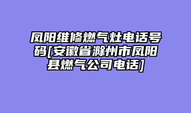 凤阳维修燃气灶电话号码[安徽省滁州市凤阳县燃气公司电话]