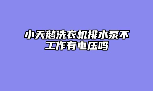 小天鹅洗衣机排水泵不工作有电压吗
