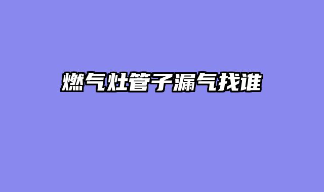 燃气灶管子漏气找谁