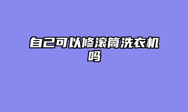 自己可以修滚筒洗衣机吗