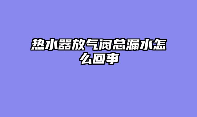 热水器放气阀总漏水怎么回事
