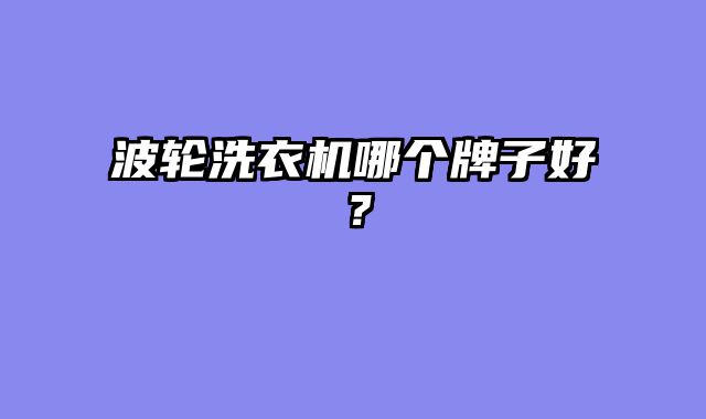 波轮洗衣机哪个牌子好？