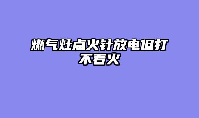 燃气灶点火针放电但打不着火