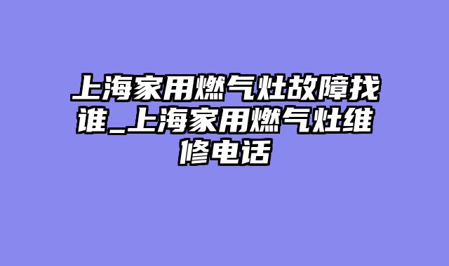 上海家用燃气灶故障找谁_上海家用燃气灶维修电话