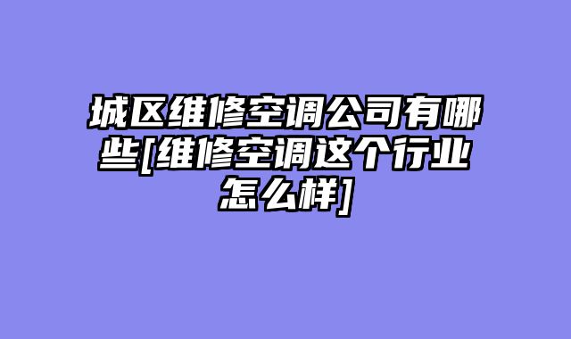 城区维修空调公司有哪些[维修空调这个行业怎么样]