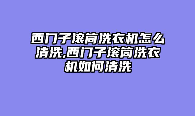 西门子滚筒洗衣机怎么清洗,西门子滚筒洗衣机如何清洗