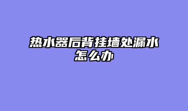 热水器后背挂墙处漏水怎么办