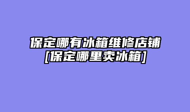 保定哪有冰箱维修店铺[保定哪里卖冰箱]