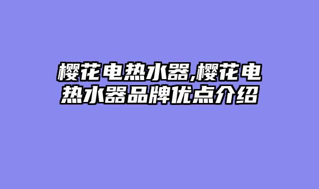 樱花电热水器,樱花电热水器品牌优点介绍