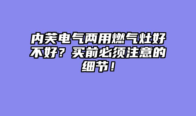 内芙电气两用燃气灶好不好？买前必须注意的细节！