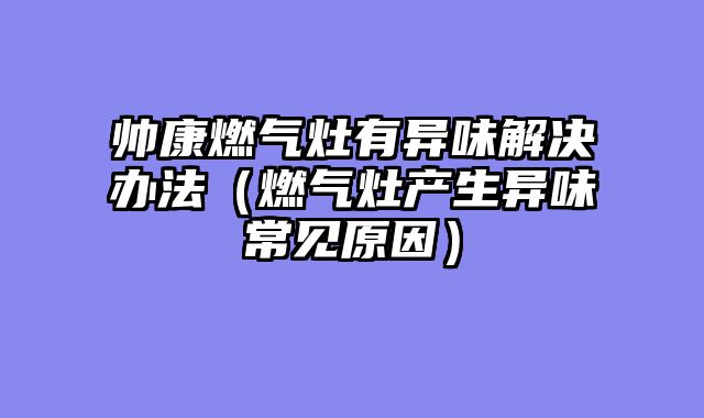 帅康燃气灶有异味解决办法（燃气灶产生异味常见原因）