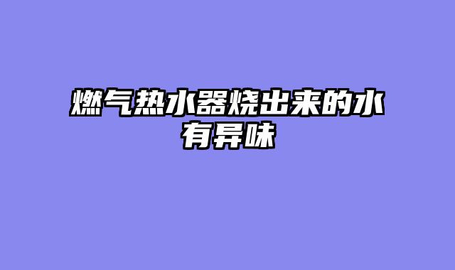 燃气热水器烧出来的水有异味
