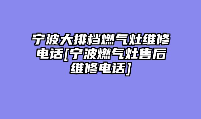 宁波大排档燃气灶维修电话[宁波燃气灶售后维修电话]