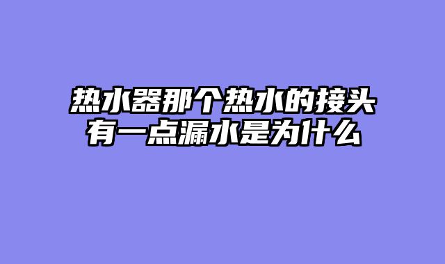 热水器那个热水的接头有一点漏水是为什么