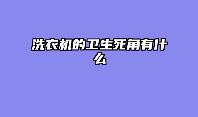 洗衣机的卫生死角有什么