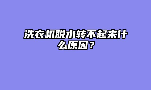 洗衣机脱水转不起来什么原因？