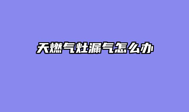 天燃气灶漏气怎么办