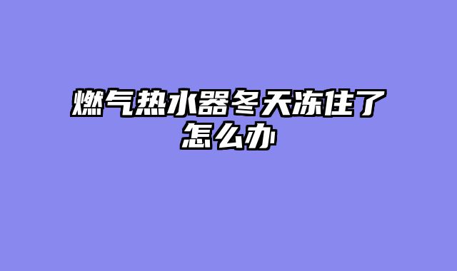燃气热水器冬天冻住了怎么办