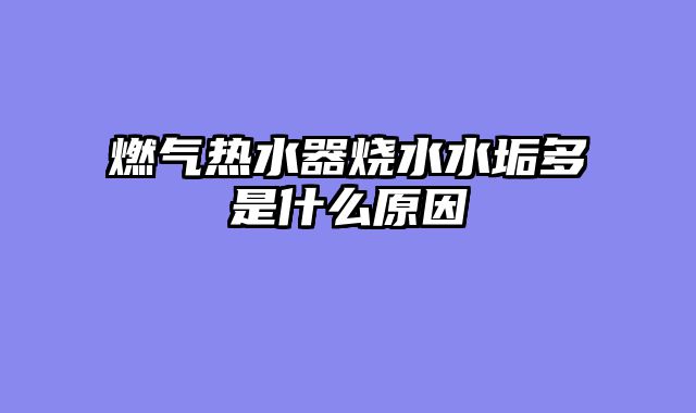 燃气热水器烧水水垢多是什么原因